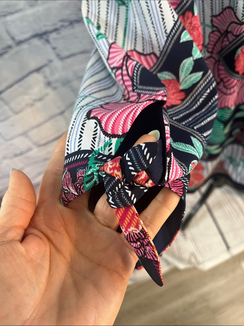 Chico’s Reversible Kimono Duster Floral/Solid Navy Chicos 3 XL Open Front Boho - Picture 5 of 13